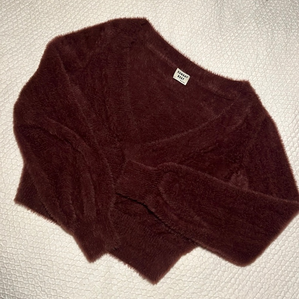 Aritzia fuzzy V-Neck sweater